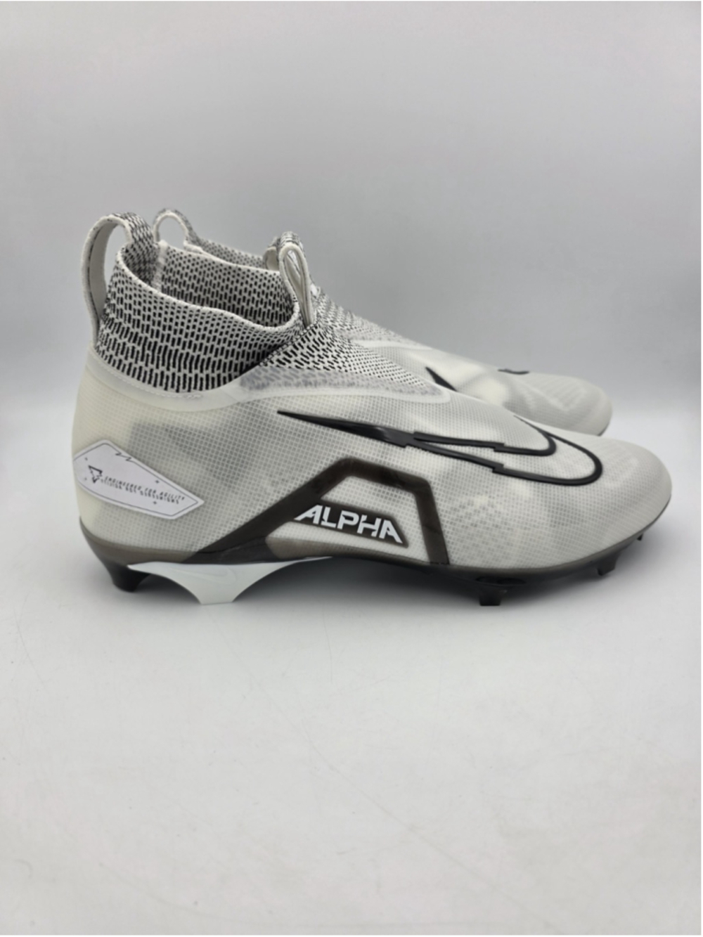Nike Alpha Menace Elite 3 White Black Football Cleats CT6648-100 Mens Size 14
